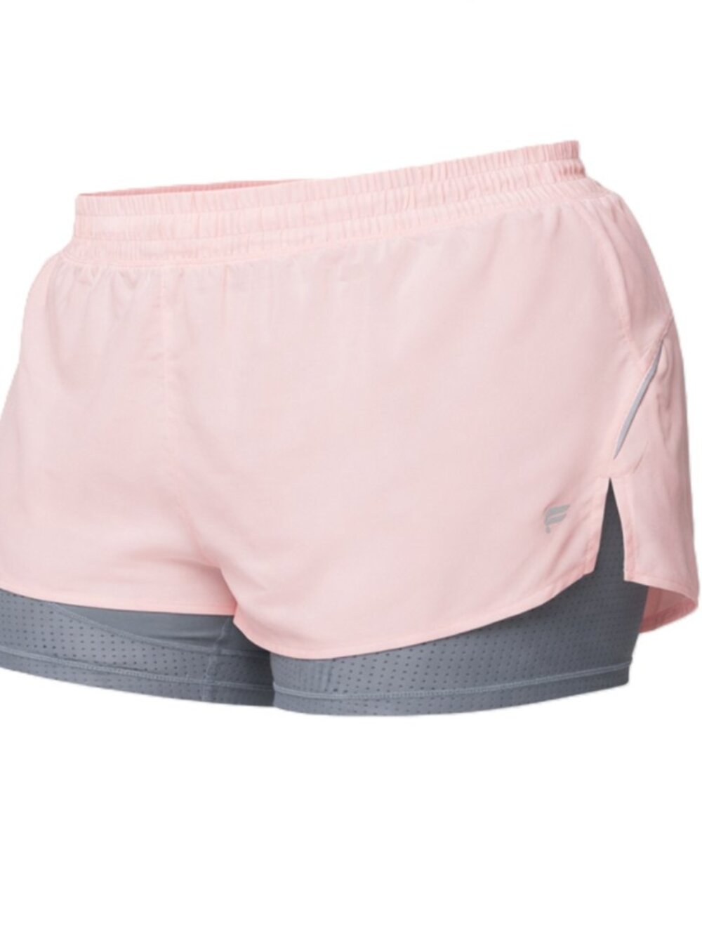 Fabletics Women's Perforated Run 2" Short Light Capri Coral/Stormcloud XXL/1X